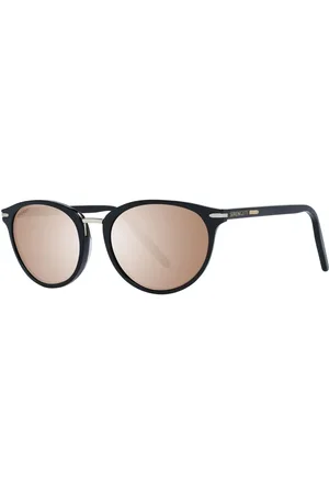 Serengeti Femme, Accessoires, Noir, Taille: ONE Size Lunettes de Soleil Femme Noires Rondes Polarisées Marron