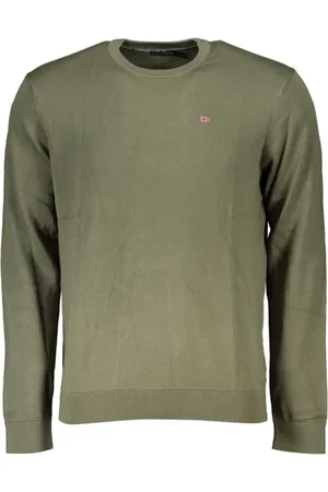 Napapijri Homme, Pulls, Vert, Taille: M Pull en Coton Vert à Col Rond