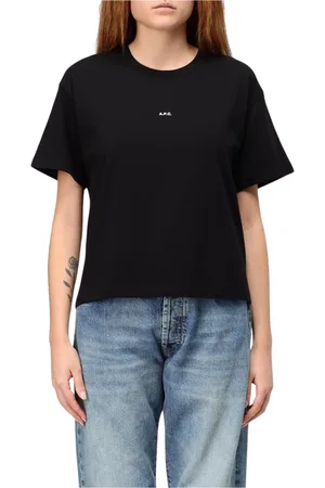 A.P.C. Femme, Tops, Noir, Taille: 40 FR T-shirt gris à col rond