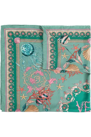 VERSACE Unisex, Accessoires, Vert, Taille: ONE Size Foulard en soie