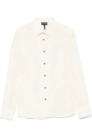 Emporio Armani Homme, Chemises, Blanc, Taille: M Chemise de Luxe en Lyocell et Viscose