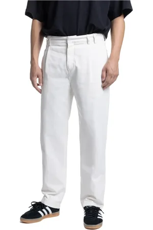 Edmmond Studios Homme, Pantalons, Blanc, Taille: 2XS Pantalon Chino Classique