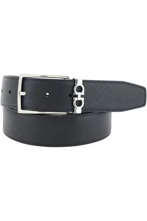 Salvatore Ferragamo Homme, Accessoires, Noir, Taille: 105 CM Ceinture réversible en cuir avec logo Gancini