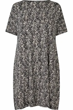Masai Femme, Robes, Noir, Taille: 42 FR Tunique Détendue Noire Manches Courtes