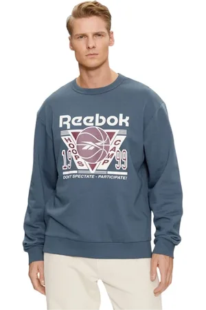 Reebok Homme, Sweatshirts et sweats à capuche, Bleu, Taille: L SweaT-shirt Basketball Regular Fit