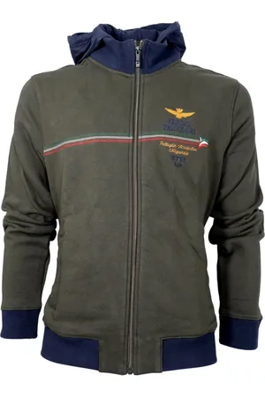 Aeronautica Militare Homme, Sweatshirts et sweats à capuche, Vert, Taille: 3XL Sweat à capuche homme avec flèches Tricolores