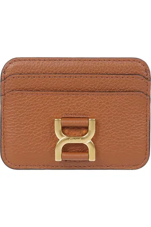 Chloé Femme, Accessoires, Brun, Taille: ONE Size Porte-cartes en Cuir Marron avec Emplacements pour Cartes