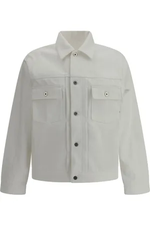 Jil Sander Homme, Vestes, Blanc, Taille: M Veste en jean avec col classique