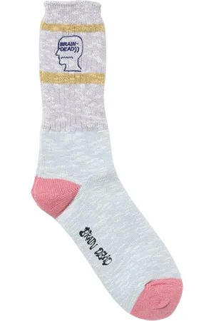 Brain Dead Homme, Sous-vêtements, Bleu, Taille: ONE Size Chaussettes Homme Bleues avec Logo