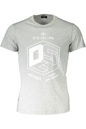 Diesel Homme, Tops, Gris, Taille: XL T-shirt gris à manches courtes col rond