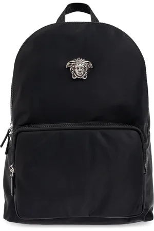 VERSACE Homme, Sacs, Noir, Taille: ONE Size Sac à dos avec une application en forme de tête de Méduse