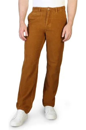 Napapijri Homme, Pantalons, Brun, Taille: W30 Pantalon en coton rayé avec fermeture bouton