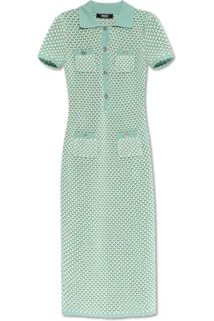 VERSACE Femme, Robes, Vert, Taille: 34 FR Robe avec fente au dos