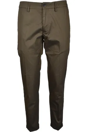 RE-HASH Homme, Pantalons, Vert, Taille: W35 Pantalon Slim Fit en mélange de coton