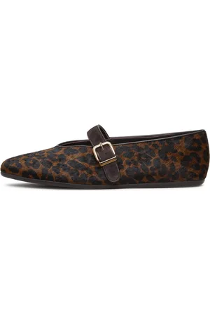 CESARE GASPARI Femme, Chaussures, Brun, Taille: 38 EU Luxe Flats Trinity - Leopard