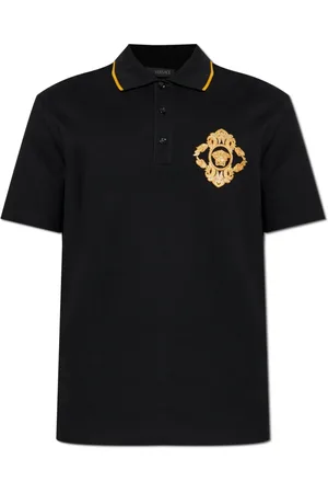 VERSACE Homme, Tops, Noir, Taille: XL Polo avec la tête de Méduse