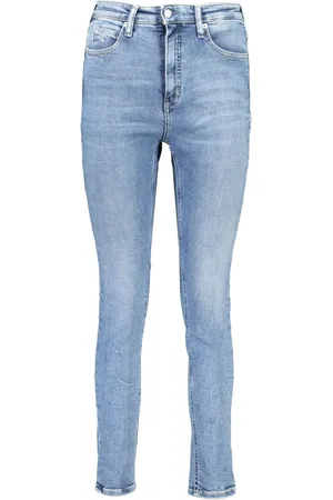 Calvin Klein Femme, Jeans, Bleu, Taille: W26 L30 Jean Skinny en Denim Bleu avec Broderie