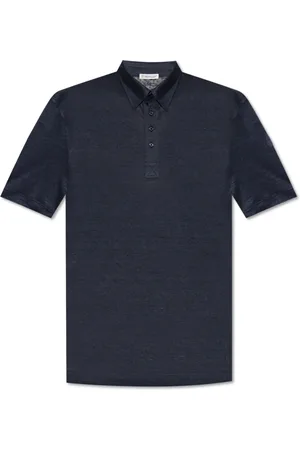 Moncler Homme, Tops, Bleu, Taille: M Polo en lin