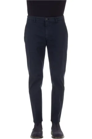 DEPARTMENT FIVE Homme, Pantalons, Bleu, Taille: W35 Pantalon Bleu avec Bouton Caché