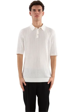 ELEVENTY Homme, Tops, Blanc, Taille: XL Polo en Coton Côtelé