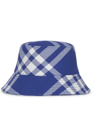 Burberry Homme, Accessoires, Bleu, Taille: S Casquette de pêcheur à carreaux de saison