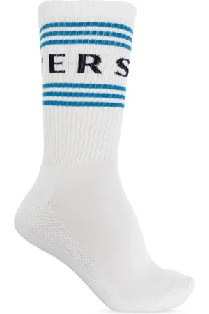 VERSACE Homme, Sous-vêtements, Blanc, Taille: M Chaussettes avec logo