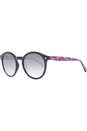 Ted Baker Femme, Accessoires, Noir, Taille: ONE Size Lunettes de Soleil Rondes Noires pour Femmes Bleu Dégradé