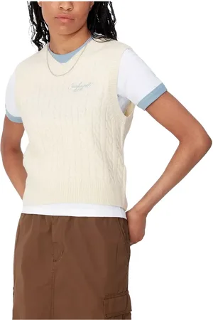 Carhartt Femme, Pulls, , Taille: 42 FR Gilet Pull Natural Dusty Ice