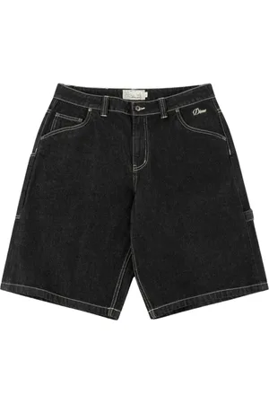 DIME Homme, Shorts, Noir, Taille: W30 Shorts en Denim Noir Lavé avec Style Western