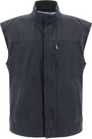 Maison Margiela Homme, Vestes, Noir, Taille: S Gilet Moderne avec Fermeture Éclair et Poches