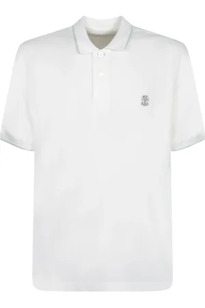 Brunello Cucinelli Homme, Tops, Blanc, Taille: M Polo Blanc Classique