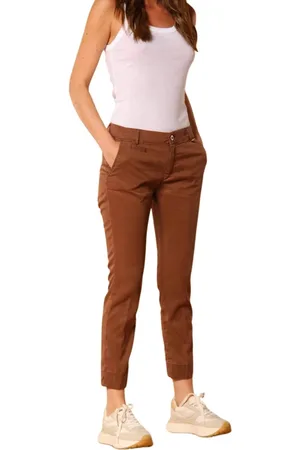 Masons Femme, Pantalons, Brun, Taille: 40 FR Pantalon Chino Capri Slim Fit