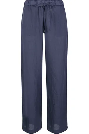 FAY Femme, Pantalons, Bleu, Taille: W27 Pantalon Large en Lin Bleu