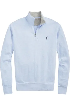 Ralph Lauren Homme, Pulls, Bleu, Taille: 2XL Pull Col Montant Doux à Demi-Zip