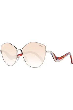 Emilio Pucci Femme, Accessoires, Jaune, Taille: ONE Size Lunettes de Soleil Papillon Or Rose