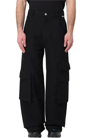 GCDS Homme, Pantalons, Noir, Taille: XS Pantalon Cargo MultiPocket Noir Coupe Décontractée
