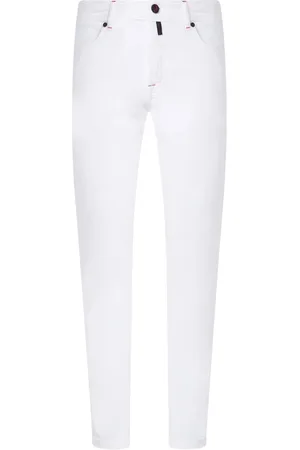 Kiton Homme, Jeans, Blanc, Taille: W34 Jean Slim Fit en Coton Blanc