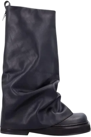The Attico Femme, Chaussures, Brun, Taille: 37 EU Bottes Slouch en Cuir Noir