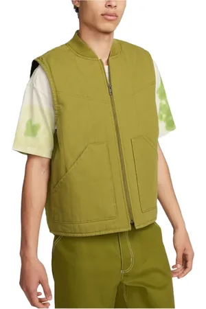 Nike Homme, Vestes, Vert, Taille: L Gilet Rembourré Olive Veste Élégante
