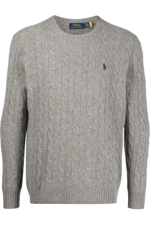 Ralph Lauren Homme, Pulls, Gris, Taille: XL Pull LS en maille torsadée