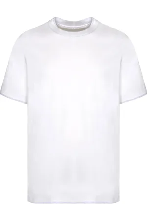 Brunello Cucinelli Homme, Tops, Blanc, Taille: S T-shirt blanc avec col rond