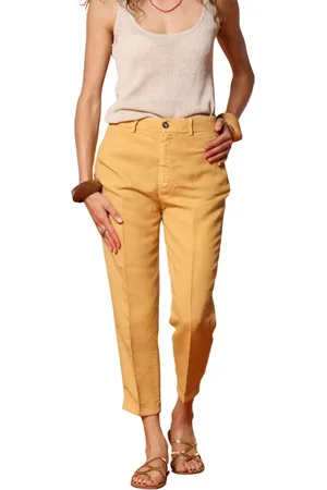 Masons Femme, Pantalons, Jaune, Taille: 36 FR Pantalon Chino Jogger Linda Summer Coupe Relax