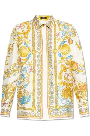 VERSACE Femme, Blouses et Chemises, Multicolore, Taille: 34 FR Chemise avec impression Barocco sous-marine