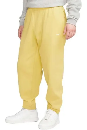 Nike Homme, Pantalons, Jaune, Taille: S Pantalon Solo Swoosh Saturn Or Blanc