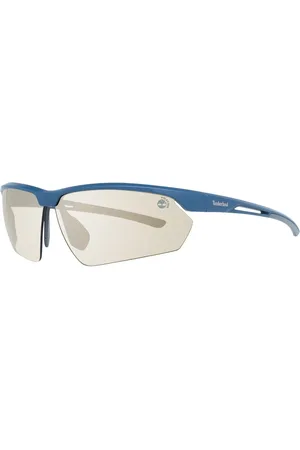 Timberland Homme, Accessoires, Bleu, Taille: ONE Size Lunettes de Soleil Bleues Rectangle pour Homme