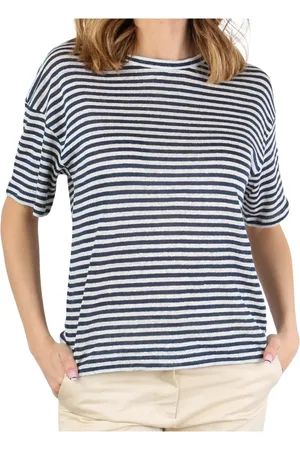 Max Mara Femme, Tops, Blanc, Taille: 40 FR Chemise en lin à encolure bateau et manches courtes