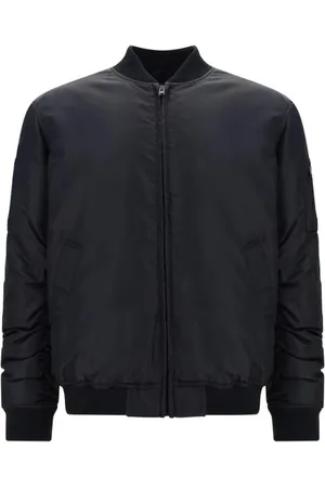 Moschino Homme, Vestes, Noir, Taille: L Bomber Matelassé avec Détails Côtelés