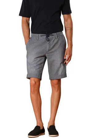 Masons Homme, Shorts, Bleu, Taille: 2XL Shorts Bermuda Jogger en Denim à Rayures Blanches