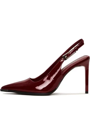 CESARE GASPARI Femme, Chaussures, Rouge, Taille: 37 EU Escarpins à Bride Arrière en Cuir Verni - Rouge