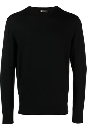 COLOMBO Homme, Pulls, Noir, Taille: 2XL Pull en Laine Slim Fit Fabriqué en Italie